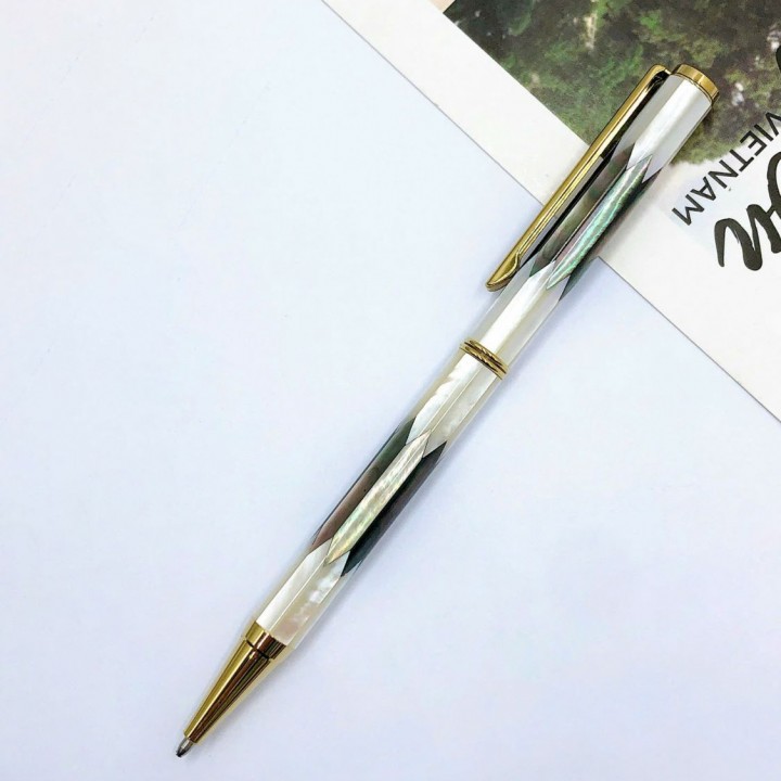 White /Black Pearl Signature Pen-Titanium Gold plated-INSPIRED